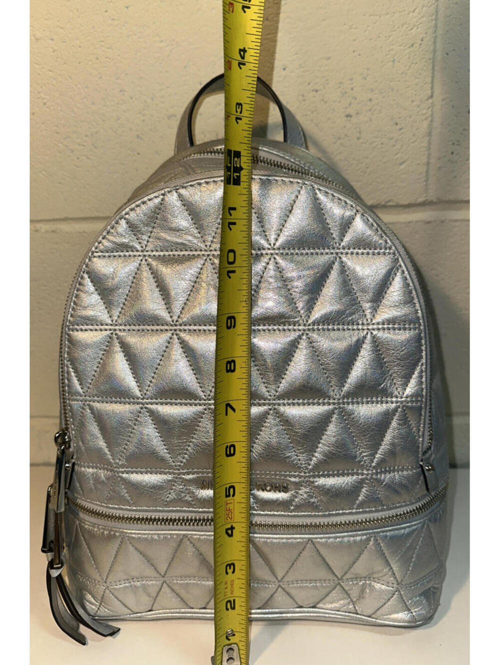 Michael Kors Rhea Medium Quilted Leather Backpack Purse MK Logo Bag - Picture 3 of 10